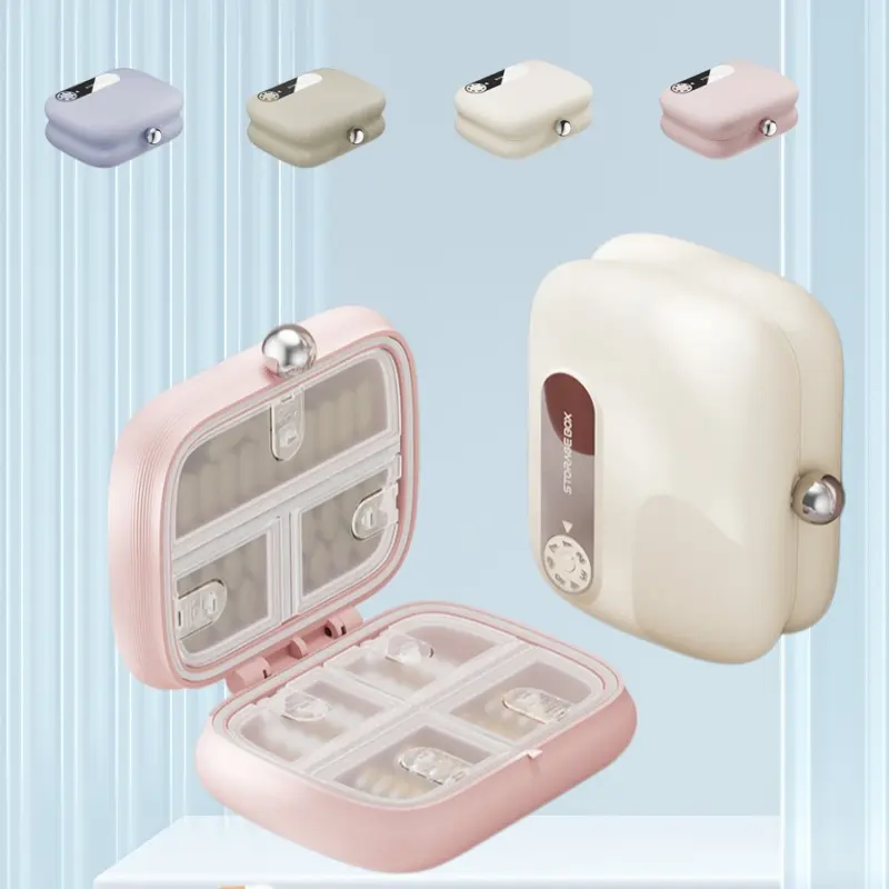 Portable 7-Day Pill Organizer with Timer Reminder, Moisture-Proof Sealed Compartment, Daily Medication & Supplement Storage, Ideal for Elderly & Travel-MM1