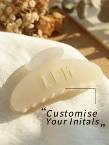 Personalized Initial Letter Hair Clip – Custom 1–4 Letter Claw Clip, Wedding & Summer Hair Accessory