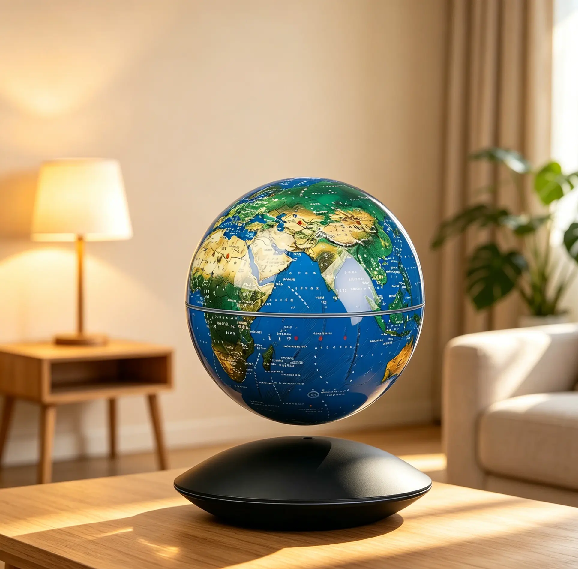 Magnetic Levitation Floating Globe Lamp,360° Spinning Desk Lamp,RGB Colored Changing Night Light,Adult Desk Ornament,Unique Tech Gifts For Men ,Novelty Educational Tech Present for Study Living Room Office Desk Decor Classroom Office Decor Office Accessor