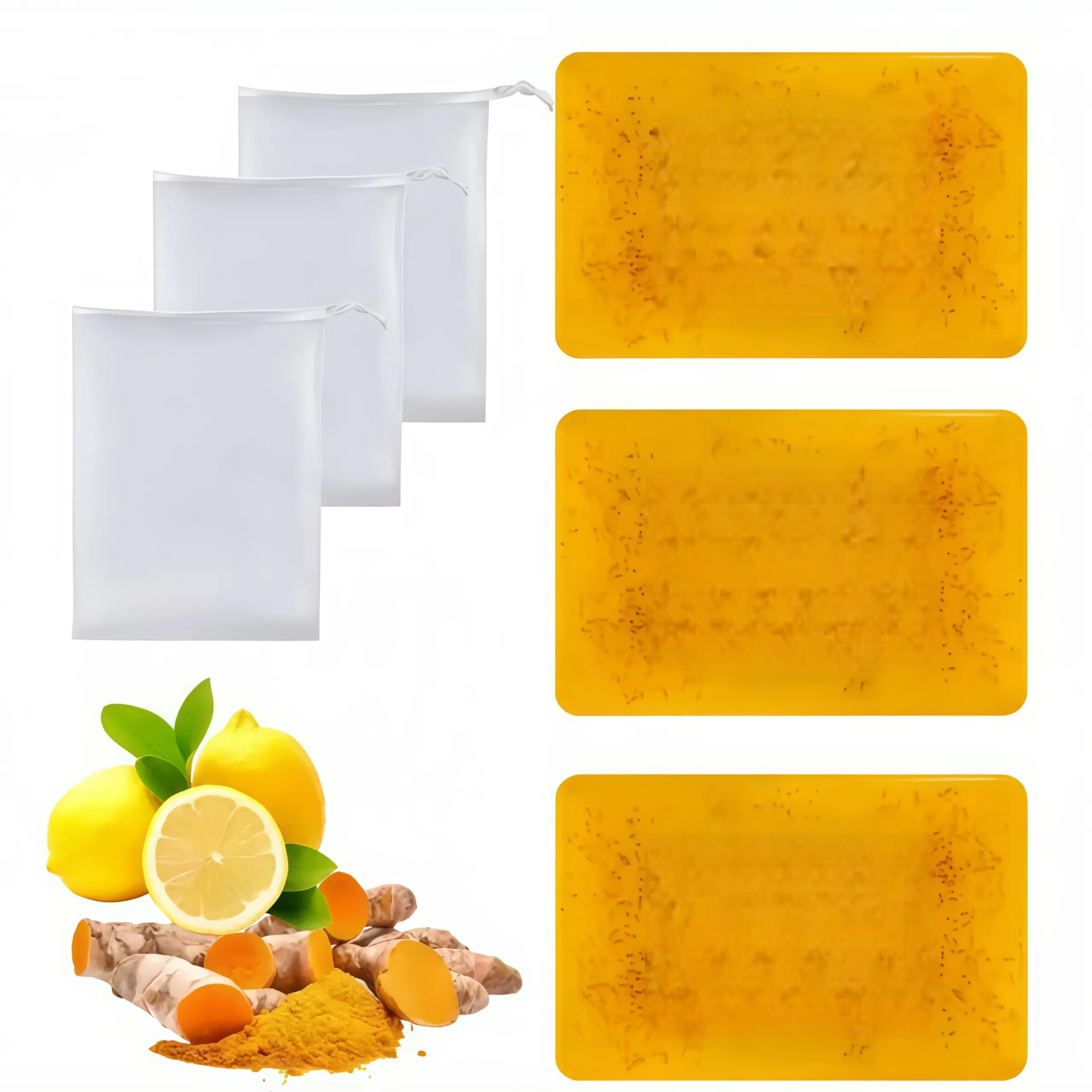 Lemon Turmeric  Kojic Acid Soap - Gentle Dark Spot Remover for Face Acne Cleanser Cream Cleansing turmeric soap Face Facial Skincare Radiant Comfort and Body Soap