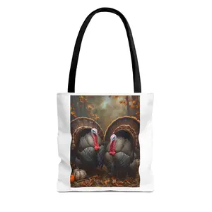 Thanksgiving Turkey Tote Bag, Autumn Shopping Bag, Fall Gift, Farmhouse Decor, Holiday Harvest Purse
