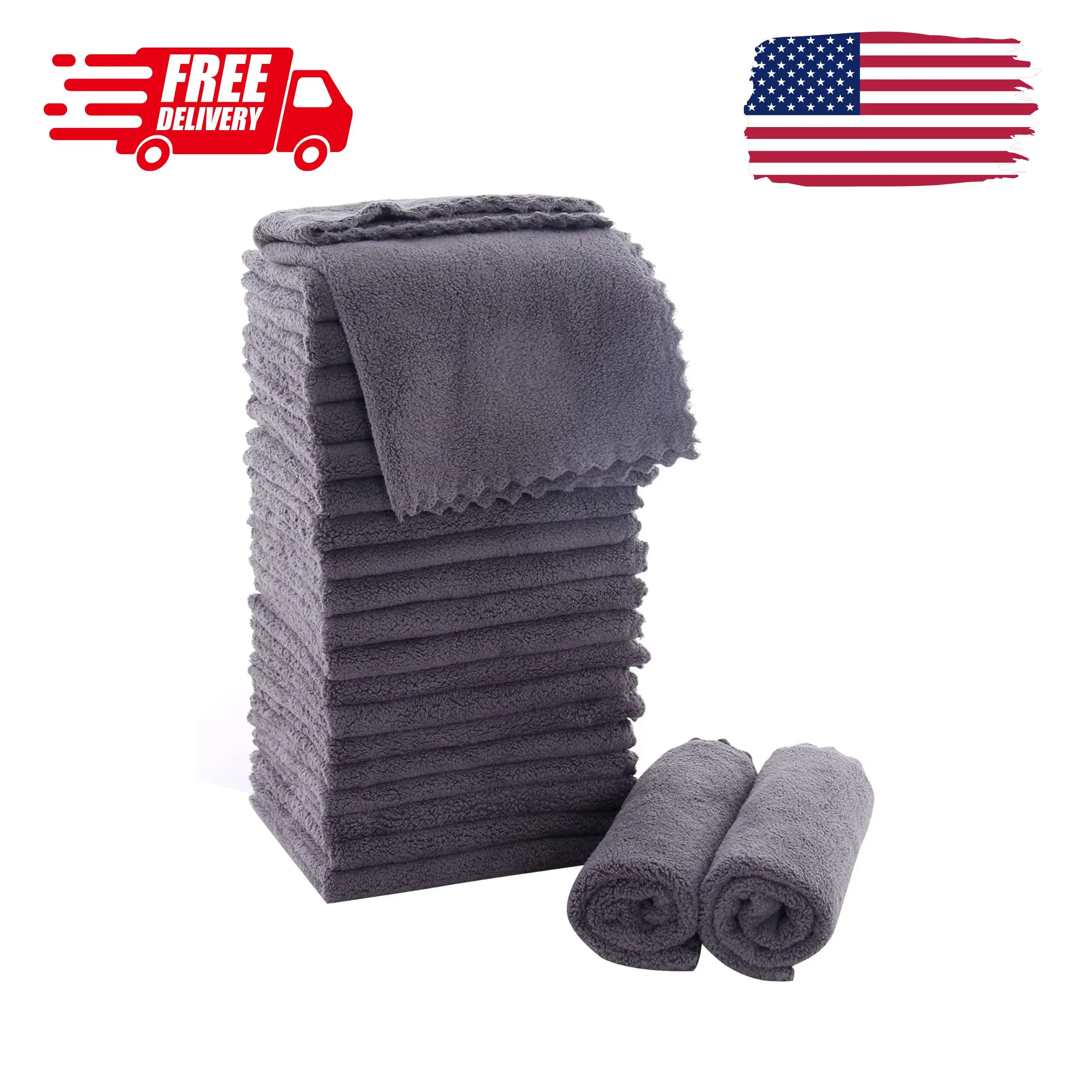 Ultra Soft Premium Washcloths Set - 12 x 12 inches - 24 Pack