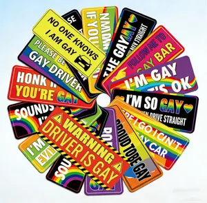 12PCS Funny LGBT Rainbow Pride Magnets Reusable Prank Stickers for Car Truck & Vehicle Gay Pride Decor Amusing Designs Durable Material