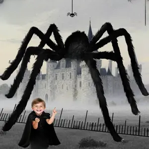 Giant Spider 6.6 Ft, 78" Halloween Decorations Fake Halloween Decor Spiders Large, Furry Spiders for Outdoor Indoor Yard Home Costumes Party House Décor, 1 Pack