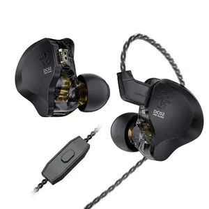CCZ DC02 Wired Earphones - Gaming IEMs with Ultra-Strong Bass, 4N OFC Detachable 3.5mm Jack Cable, HD Mic, Noise Isolating Design, Professional for Singers, Manufacturer Warranty
