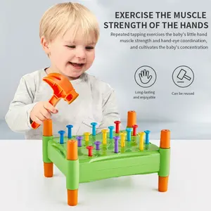 Educational Toy Hammer and Nail Stacking Game, Focus Training Toy for Early Learning, Ideal for Concentration Development