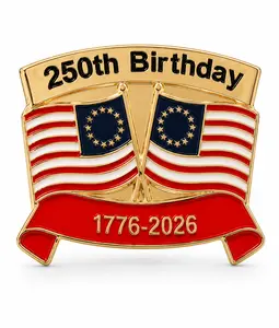 250th Birthday Betsy Ross Flag Lapel Pin 1776-2026
