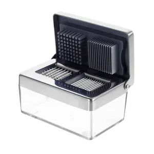 Garlic Press Stainless Steel, Garlic Chopper Mini & Slicer Super Thin 2 in 1, Odor Free Ginger Dicer With Storage Container, Dishwasher Safe Mini Chopper, Premium Mincer with 5 year warranty