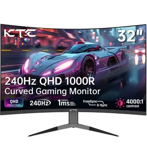 KTC 32-Inch QHD 2K@240Hz VA 1000R Curved Gaming Monitor, 2560*1440P Computer PC Frameless Monitor with GTG 1ms, Adaptive Freesync & G-Sync, 122% sRGB, HDMI, DisplayPort, Tilt Adjustable, VESA Support, H32S25E
