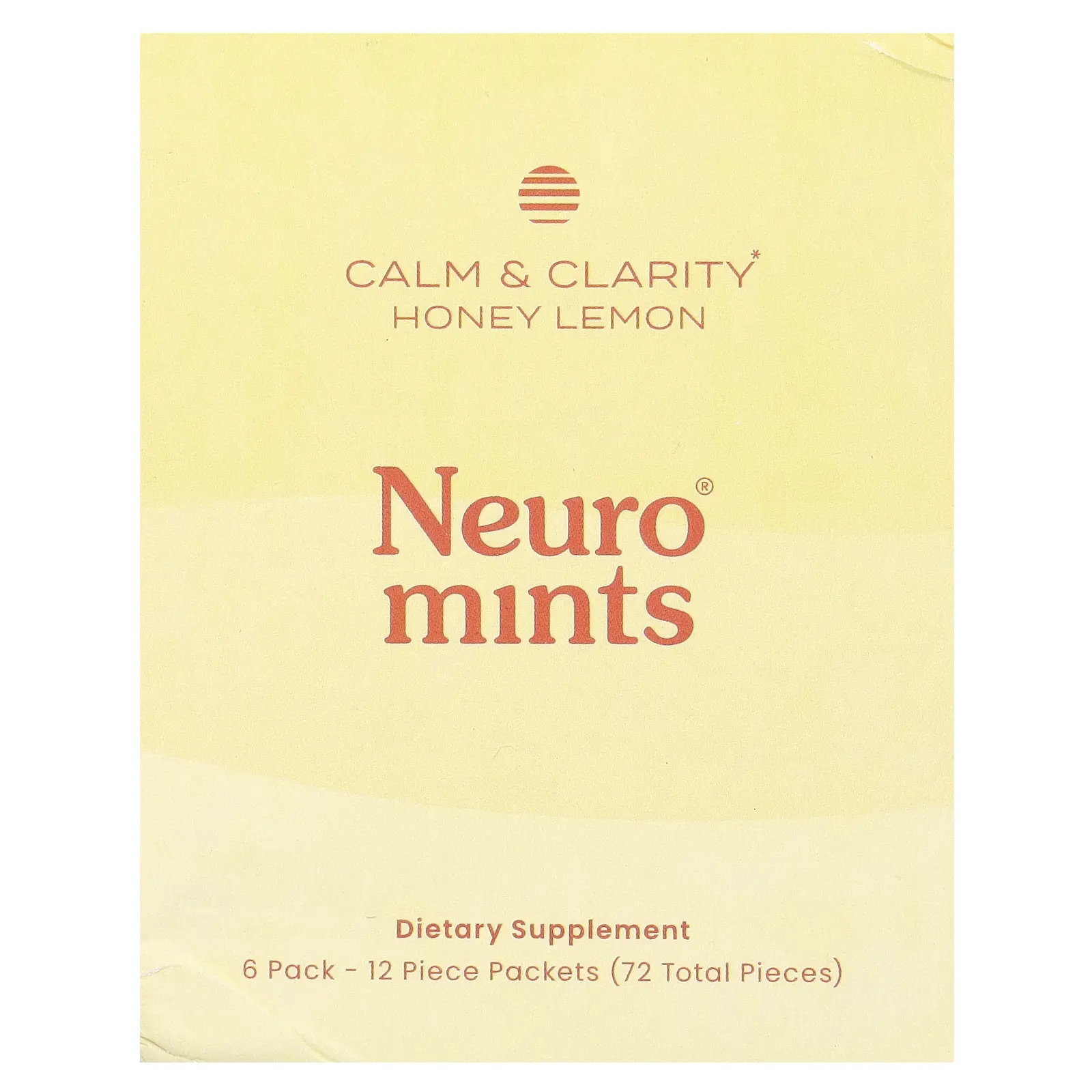 NeuroGum NeuroMints, Calm & Clarity, Honey Lemon, 6 Packs, 12 Pieces Each