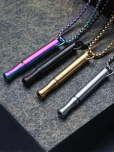 Stainless Steel Whistle Necklace Pendant, Anxiety Relief Meditation Jewelry, Fashion Accessory for Men & Women, Perfect Gift Idea