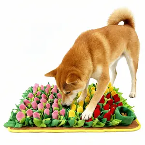 Interactive Dog Sniffing Pad, Slow Feeder Puzzle Toy, Garden Pattern Sniffing Mat, Fun Hidden Treats Toy, Dog Slow Feeding Sniffing Pad, Durable Play Game