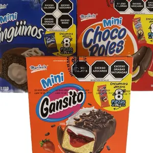 Marinela Mini Gansito Mini Pingüinos and Mini Choco Roles - Delicious Flavors for 8, 12, or 16 ct.  - Perfect for Sharing on the Go - Food Snack - Delicious cake