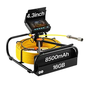 【Summervibes】VEVOR Sewer Camera,  65.6FT 4.3" Screen, Pipeline Inspection Camera w/DVR Function & Snake Cable, Waterproof IP68 Borescope with LED Lights, Industrial Endoscope for Home Wall Duct Drain Pipe Plumbing
