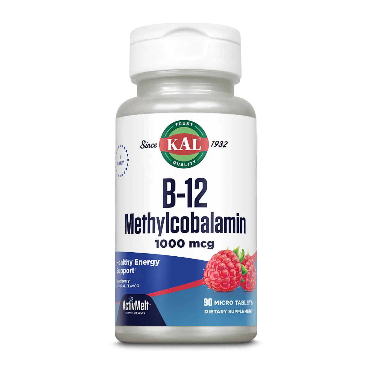 B-12 Methylcobalamin 1000 mcg ActivMelt® Instant Dissolve Tablets Raspberry