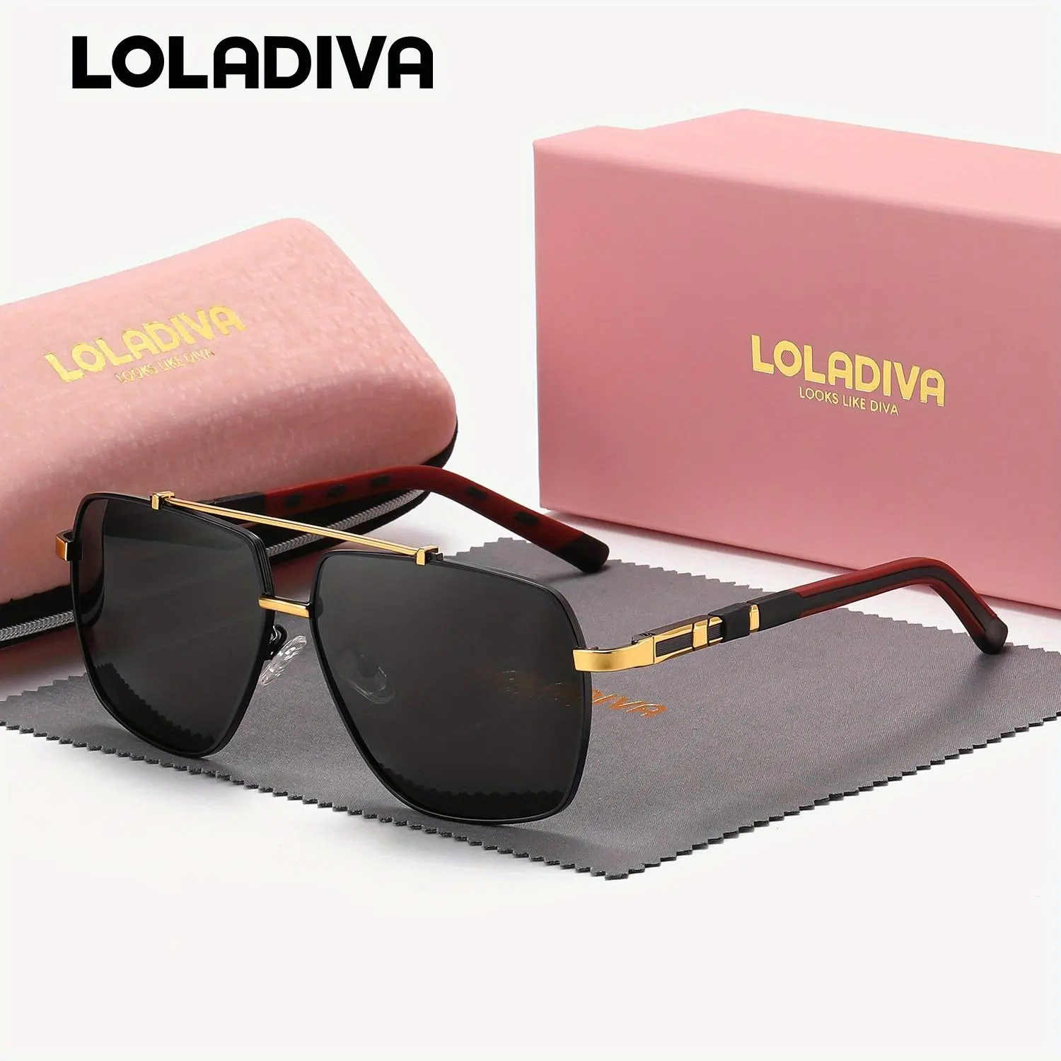 LolaDiva Unisex Fashion Casual Full Frame Outdoor Polarized Sunglasses Suitable for fashionable dressing and driving UV400