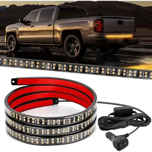 Nilight 48 Inch Truck Tailgate Strobe Light Strip Tail   Bar Rear Window   Lamp Ultra-Bright Double Row 288 LED for Pickup Trailers Construction  s Car SUV, Amber