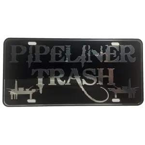 CustoMonsterDesigns Pipeliner Trash Oilfield Heavy Duty Aluminum License Plate