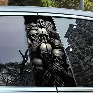 Skull Pattern Car Sticker, Self-adhesive Waterproof Sticker, Scratch-resistant Car Decorative Sticker, Universal Car Exterior Accessories, Premium Skull Stickers, Skull Decal, Decal For Cars