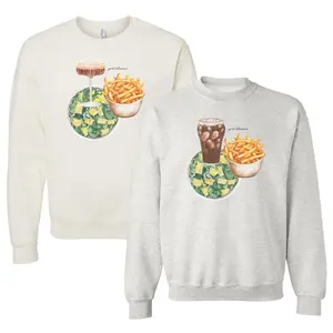 Women's 'Girl Dinner' Casual Crewneck Pullover Hoodie, Stylish Women's Top
