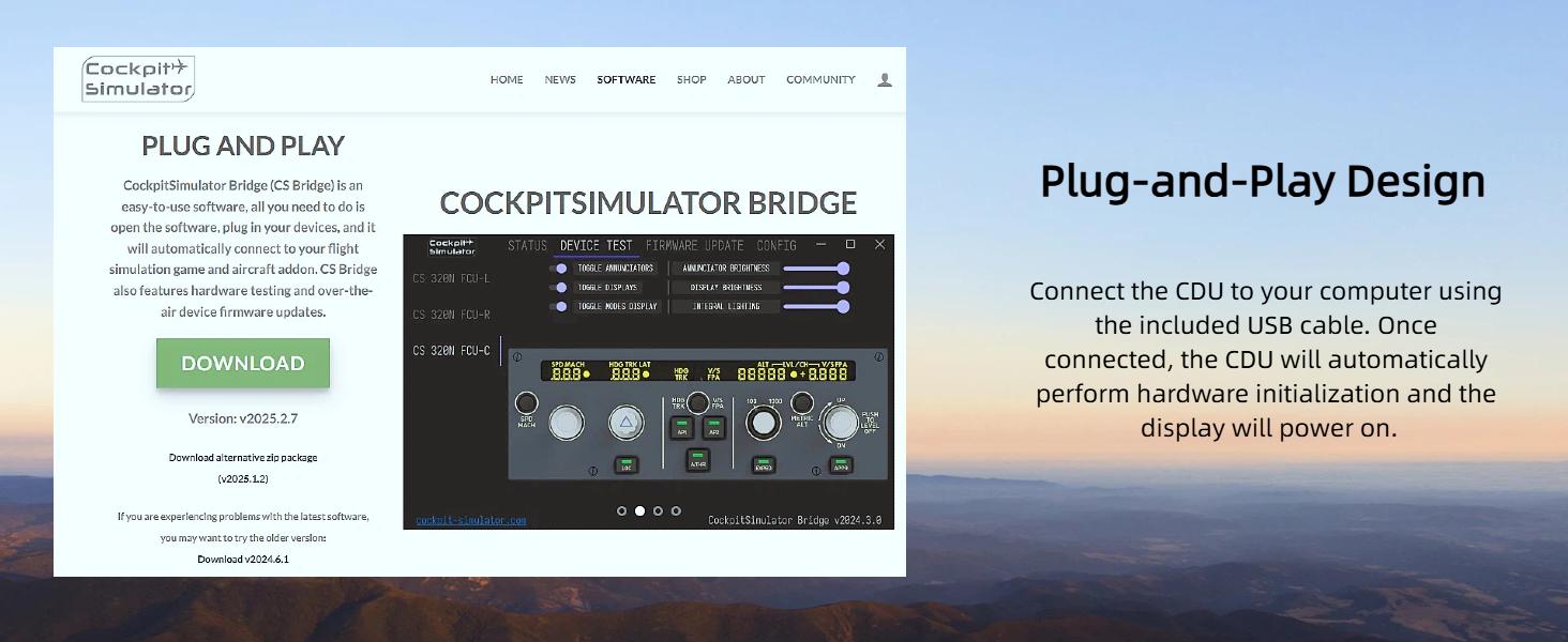 Cockpit Simulator A320 MCDU Flight Simulator Control Display Unit – 1:1 CNC Aluminum Hardware, Real Silicone Keys, Full-Color Display, USB-C Plug-and-Play