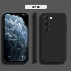 US-CASE - Luxury Black Silicone Case For Samsung S24 S23 S22 S21 S20 FE UItra Plus Galaxy A32 A42 A51A52 A72 Note10 20 Back Cover