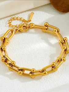 1 pc  Minimalist Fashion Metal Gold Chain Creative Chunky Necklace, Suitable For Party And Daily Wear，Bold Link Statement Necklace,Personalized Declaration Accessory , Fashion Layering Must-Have, Fashionable Accessory