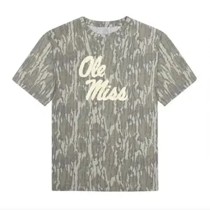 Ole Miss Mossy Oak Camo Shirt Collegiate Spirit Tee for Tailgates & Timber Days T Shirt 3D Camo Sublimated Printing Vibrant Colors Double Needle Hems S to 5XL