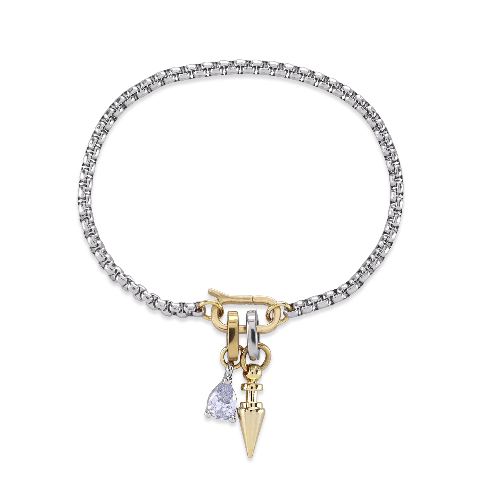 CAN OPENER SPIKE CHARM BRACELET