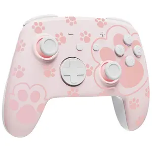Pink  Pro Controller  Compatible with   2/OLED/Lite, Grily Hall Effect Controller, Firefly  Remote Gamepad with 7 LED Colors/Paddle/Turbo- Cute  Paw