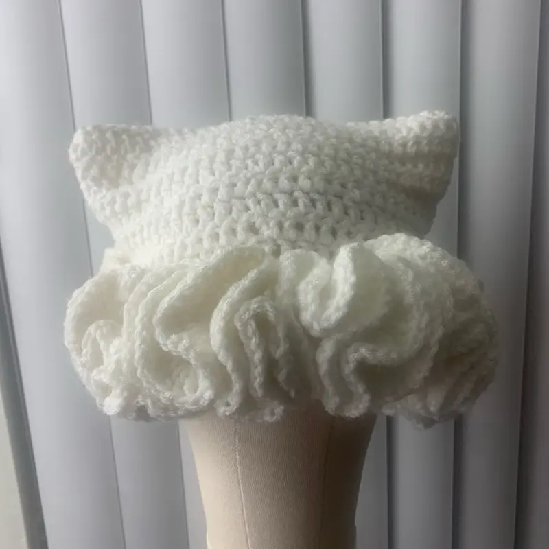 Hello Kitty Beanie - Crochet Cat Beanie for Women