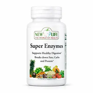 New Life Super Enzymes, Papaya Fruit Powder, Pancreatin, 90 Tablets Dietary Supplement