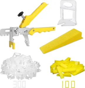 DGSL Tile Leveling System Kit – 300 Clips, 100 Reusable Wedges & Pliers (1/8" Tile Spacers) for Floor & Wall Installation