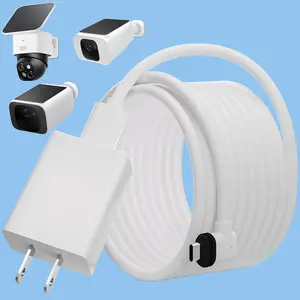 20FT Power Extension Cable for eufy SoloCam S220/SoloCam S340/eufyCam S300 (eufyCam 3C),Power Adapter and Weather Resistant Extension Type C Cable Continuously Charging Your Security Cameras