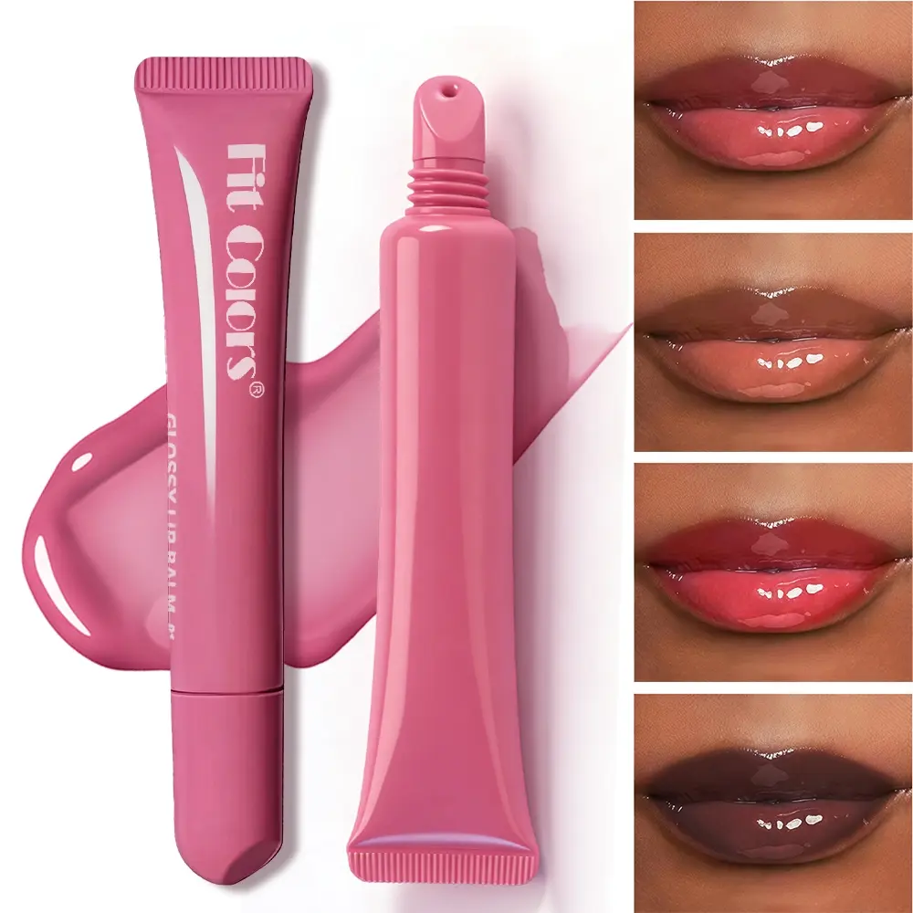 Glossy Lip Balm - Slant-Tip Applicator, Hydrating & High Coverage, Shiny Lip Gloss for Plump, Even Color Finish, Makeup, Lipstick, Moisturizing Lipgloss