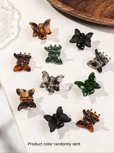10-Count Small Hair Clips for Bangs, Butterfly Shaped Clips in Amber Color, Hair Accessories for Women, Girls, Teens, Gift Set, Hair Claws