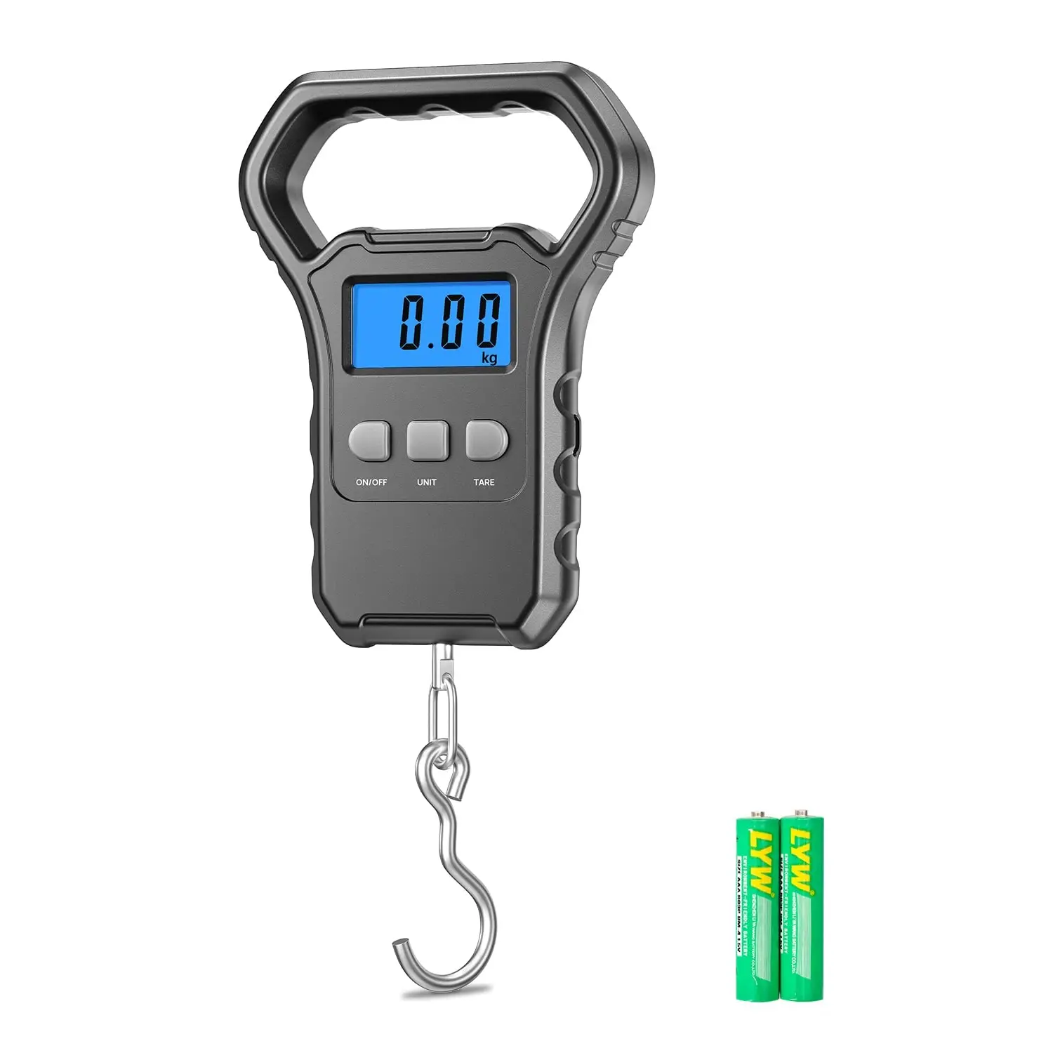 Fishing Scale,110lb/50kg Hanging Luggage Weigh Scale Unit with Backlit LCD Display, Suitcase Luggage Weigh Divice with Large Handle, Digital Postal Unit Fishing Gifts for Men