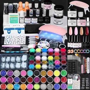 Complete Acrylic Nail Starter Kit for Beginners - Professional Gel Polish Set with U V Lamp, Glitter Acrylic Powder, and Essential Nail Supplies - All-in-One DIY Nail Art Kit for Salon-Quality Results at Home