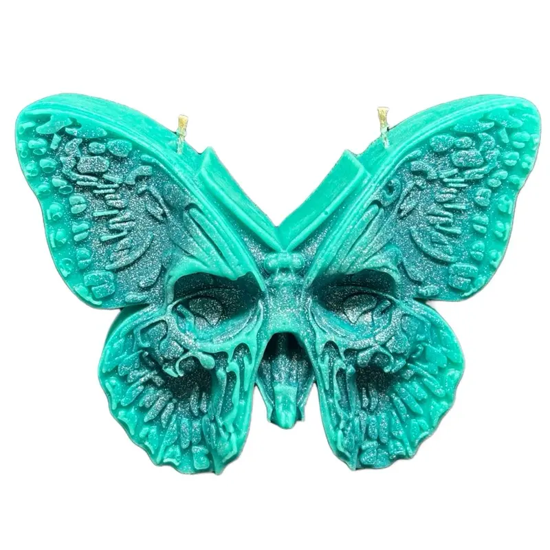 Skull Butterfly Candle - Novelty Candle with Randomly Selected Color - Unique Design & Novelty Appeal