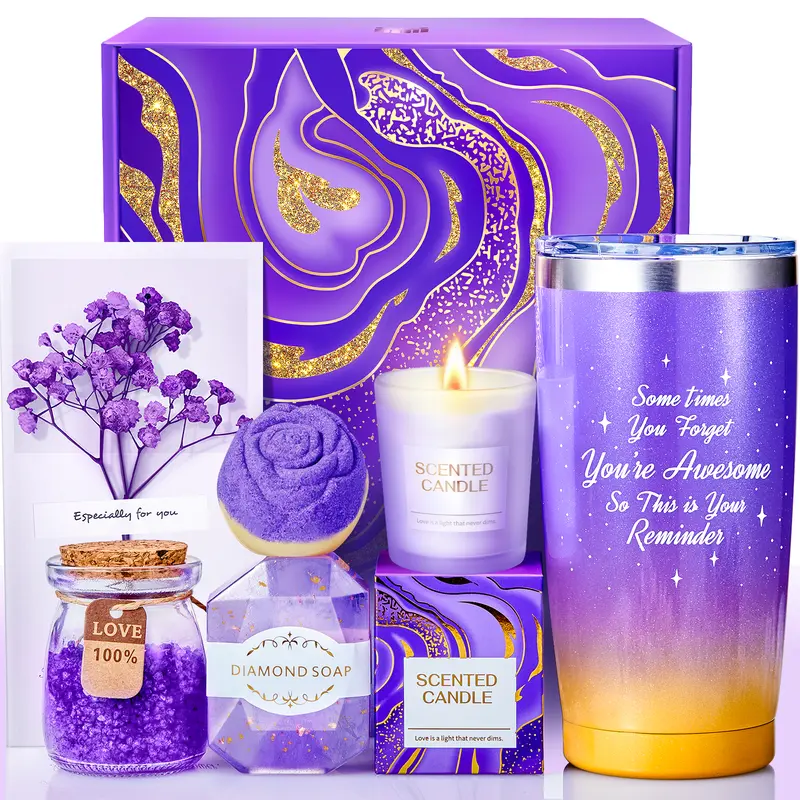 BodyRefresh Christmas Gifts for Women, Birthday Gifts for Women, Gift Basket for Her, Self Care Spa Gift Set, Thinking of You & Get Well Soon Care Package for Mom Wife Sister Grandma