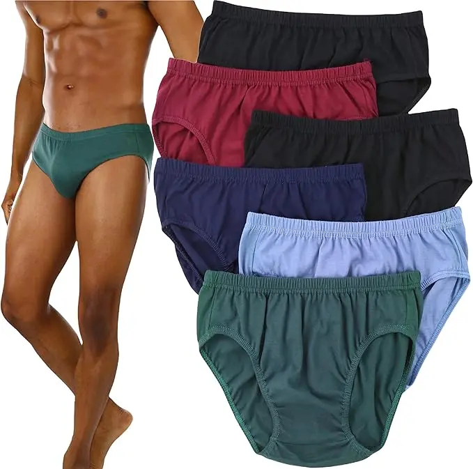 ToBeInStyle Men's Pack Of 6 Bikini Briefs Casual Stretch Ultra Soft Breathable Underwear