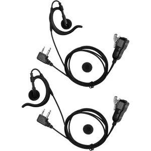 Two-Way Radio Earpiece Compatible Midland Ear-Clip Headset for Midland Walkie Talkie Earpiece-2 Pack