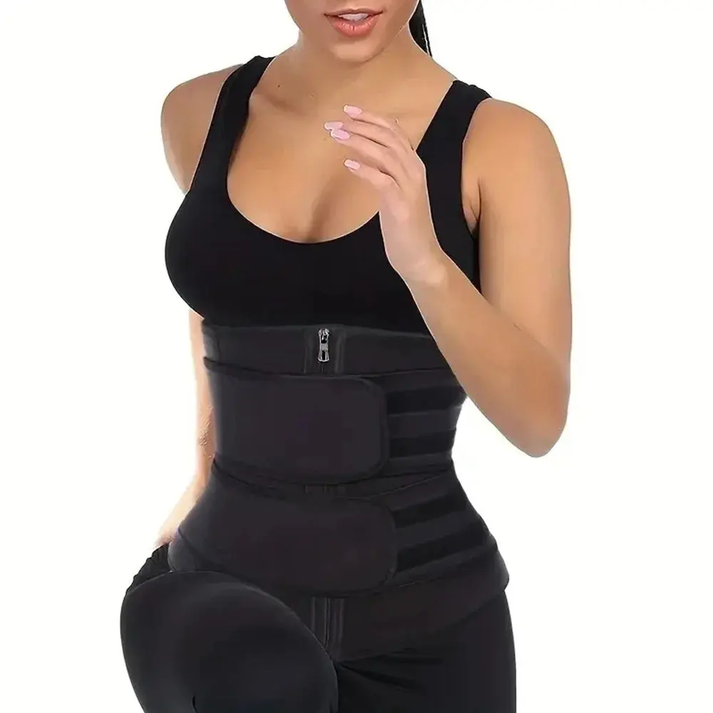 Adjustable Waist Trainer -- Double Belt Neoprene Corset & Workout Cincher for Women