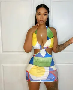 Shapes or block mini dress