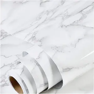 Marble Pattern Self-adhesive Wallpaper, 1 Count Waterproof Thick Self-adhesive Wallpaper, Practical Wall Decor for Home Kitchen Living Room, Marble Backsplash Wallpaper