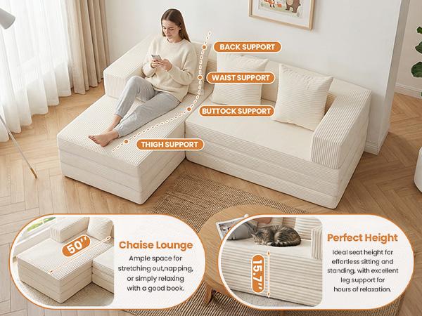 Winzoo DIY Folding Boneless Couch,Oversized Convertible Modular Sectional Sofa Bed,Modern Cloud Couch,Sleeper Sofa,Futon for Small Spaces Apartment Winzoo DIY Folding Boneless Couch,Oversized Convertible Modular Sectional Sofa Bed,Modern Cloud Couch,Sleeper Sofa,Futon for Small Spaces Apartment