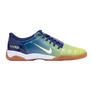 NIKE Total 90 III SP Sprite Low Top Fit Male Size Football Sneaker (IH2230-400) - Blue,Yellow,Green,Gum - Indoor Soccer Shoes,Futsal Shoes - Closed Toe Athletic Training Footwear
