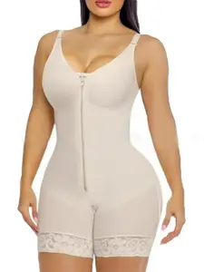 Women's High Compression Shapewear Dress, Waist Cinching Cinched Waist Butt Lifting, Zipper Design, Detachable Straps, Adjustable Fit, Compression Sculpting, Smooth, All Seasons, Underwear, Womenswear