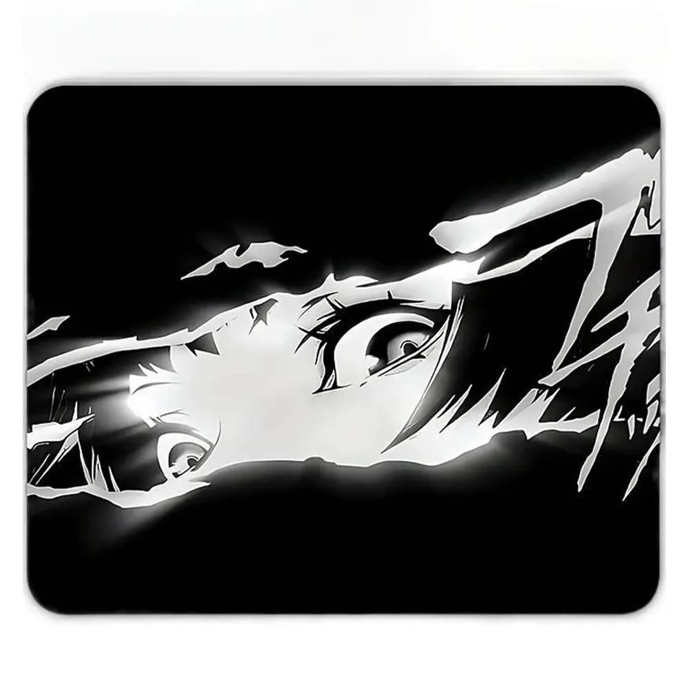 Black and White Anime Eyes Art Gaming Mouse Pad, Extended Gaming Mouse Pad with Waterproof and Non-Slip Rubber Base, Desk Accessories, Computer Desk Accessories, Office Desk Supplies, Portable Mouse Pad, Multifunctional Office Supplies, Size 20X24cm