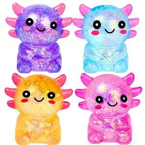 Squishy Axolotl Stress Balls for Adults and Kids, Cute Malt Sugar Filled Sensory Fidget Toy, Animal Stress Relief Axolotl Toys, Stretchy Squeeze Toys for Birthday Party Gift and Christmas